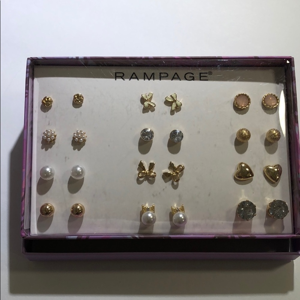 Rampage post pierced earrings 12 pair NWT